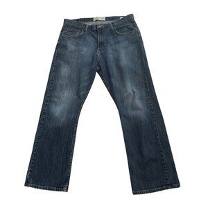 WRANGLER Mens Size 36 Relaxed Boot Cut Cotton Blend Blue Jeans 29.5" Inseam